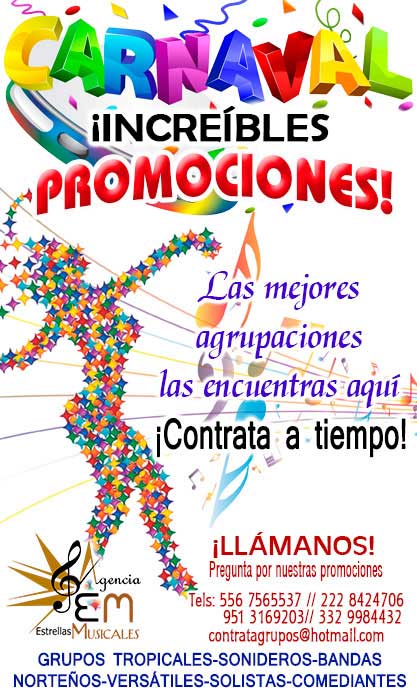 contrataciones grupos musicales para Carnaval